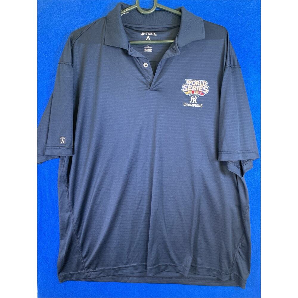 New York Yankees 2009 World Series Champions Antigua Polo Shirt Men's Large Blue - Picture 14 of 14